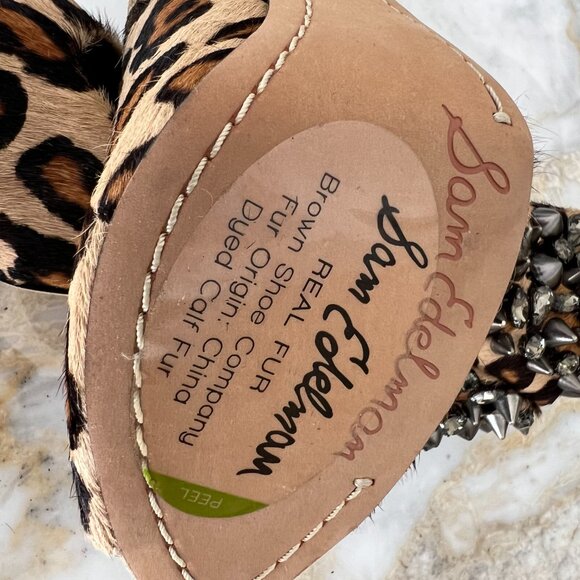 NWT Sam Edelman Lorissa Pony Leopard Spiked Heels - Picture 13 of 14